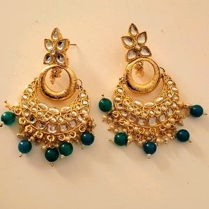 NWT Moon earrings with pearls and stones